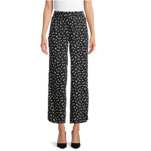 Women's  Polka Dot Pull On Soft Woven Pants XL